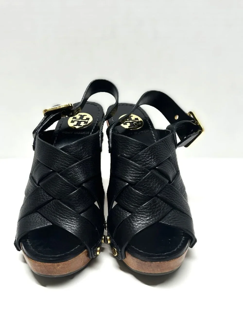 Tory Burch black leather heel size 6